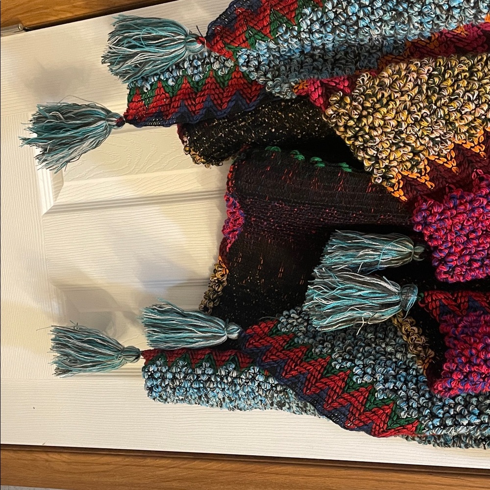 Multicolor Knit Women's Ruana - Picture 2 of 4